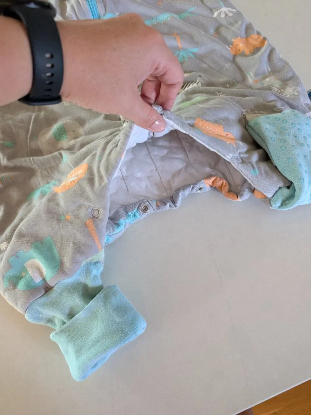 Organic Sleeping Bag with Feet & Foldable Feet Covers - 3.5 TOG